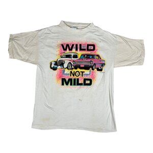 Vintage 80’s Hot Rod “ Wild Not Mild “ T-Shirt Sze Large Sun Sportswear